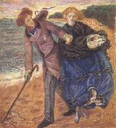 Dante Gabriel Rossetti Writing on the Sand (mk28) oil painting on canvas